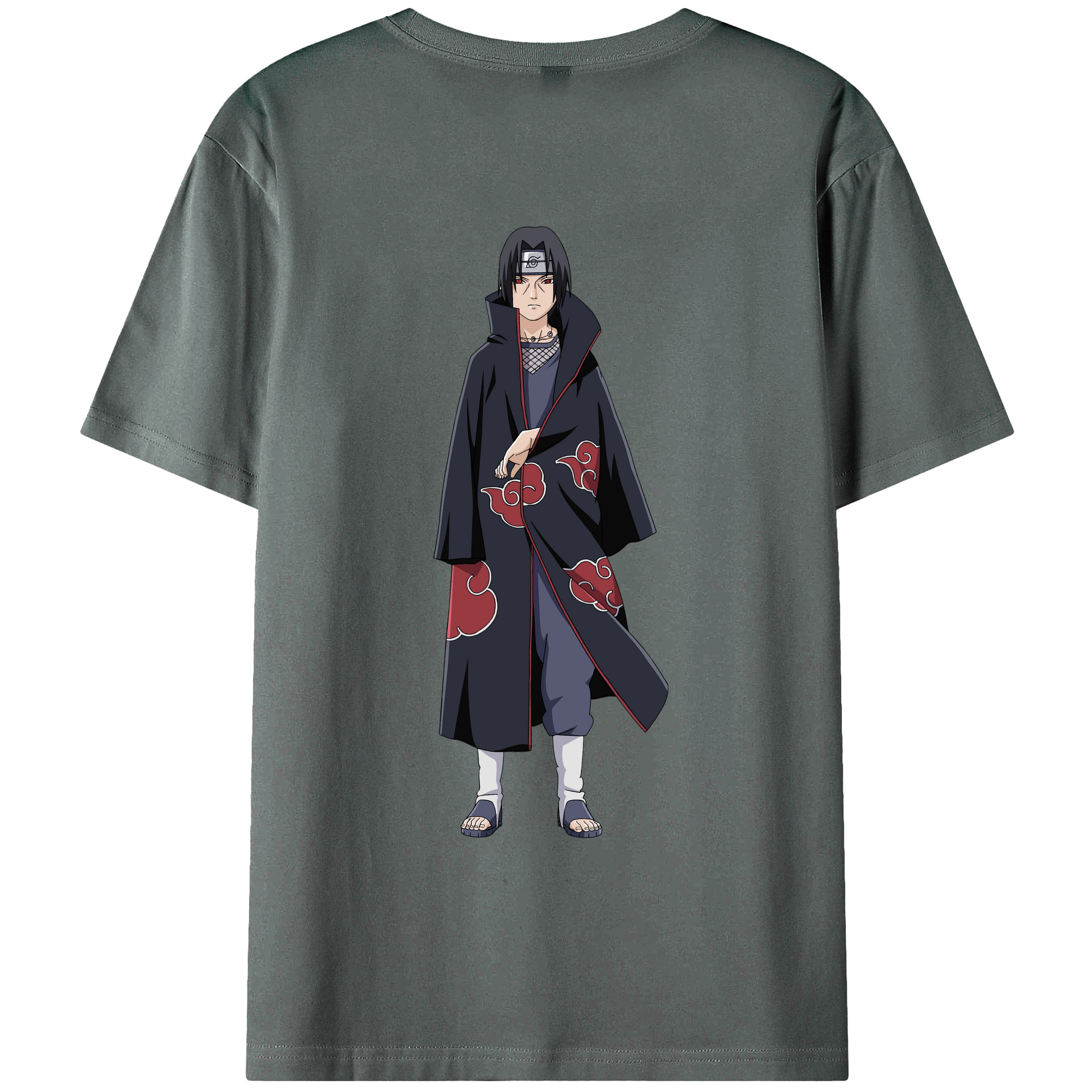 （画像用） NARUTO -ナルト- うちは イタチ Uchiha Itachi 綿100％ メンズ半袖Tシャツ（バックプリント） 通気性